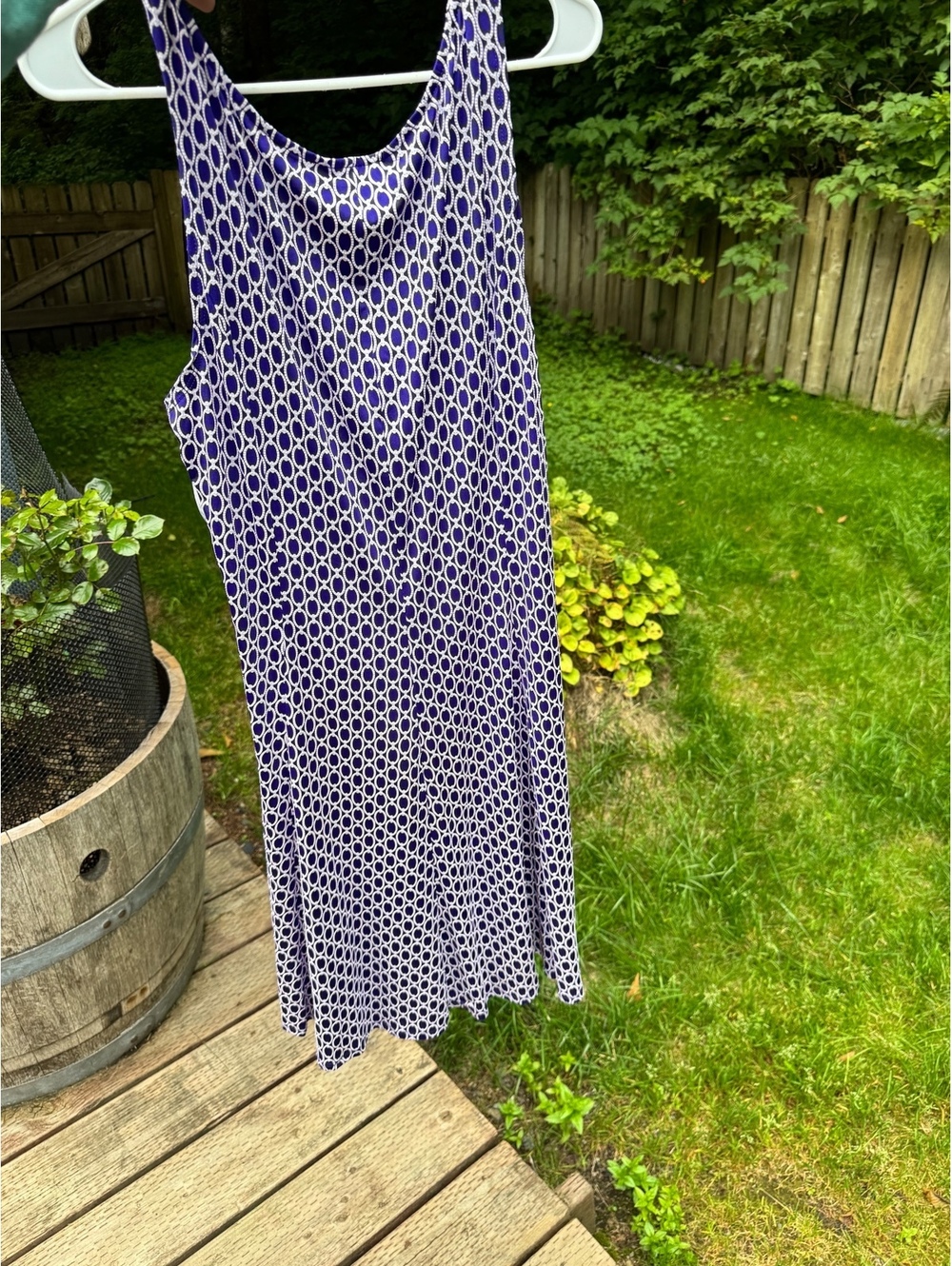 Perceptions New York Women's Sleeveless Purple and White Patterned Dress XL - Picture 4 of 4